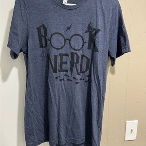 Book Nerd Graphic T-Shirt for Men - Blue
